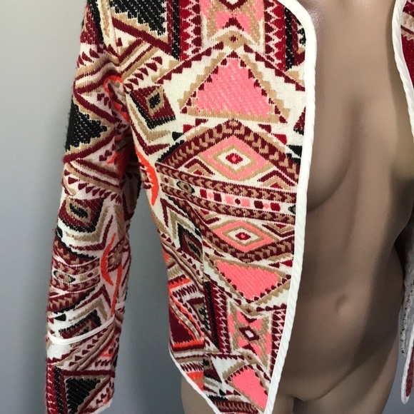 SOHO Jeans NYC Embroidered Jacket Western Pink Red - Picture 3 of 5